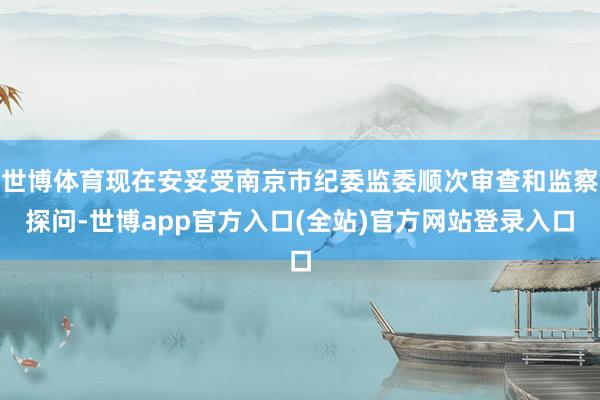 世博体育现在安妥受南京市纪委监委顺次审查和监察探问-世博app官方入口(全站)官方网站登录入口