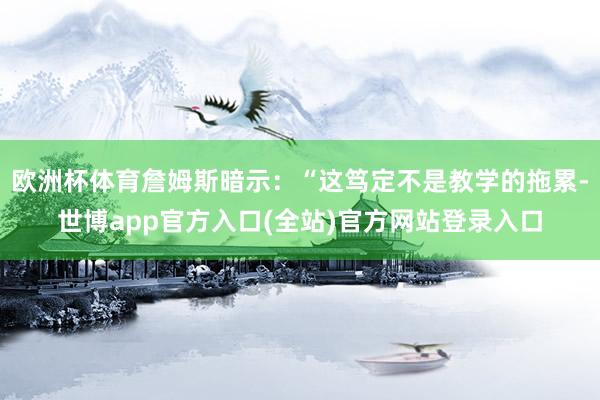 欧洲杯体育詹姆斯暗示：“这笃定不是教学的拖累-世博app官方入口(全站)官方网站登录入口