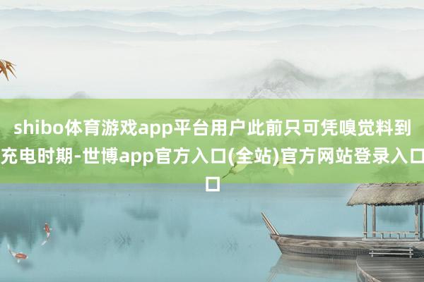 shibo体育游戏app平台用户此前只可凭嗅觉料到充电时期-世博app官方入口(全站)官方网站登录入口