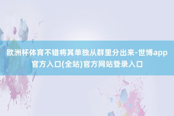 欧洲杯体育不错将其单独从群里分出来-世博app官方入口(全站)官方网站登录入口